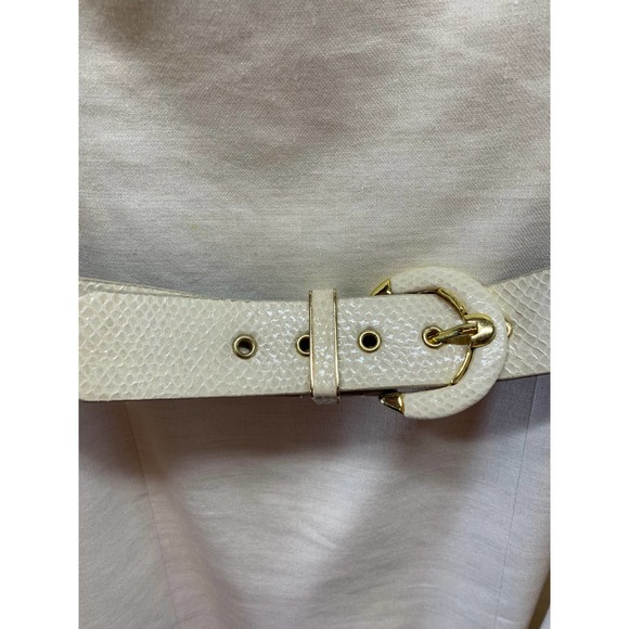 Antonio Melani Cream Sheath Linen Blend Dress with Belt Size 8 (KH66) - Picture 2 of 7